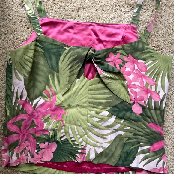 Tommy Bahama lined Sleeveless Tropical Top Sz 8 - Picture 3 of 5